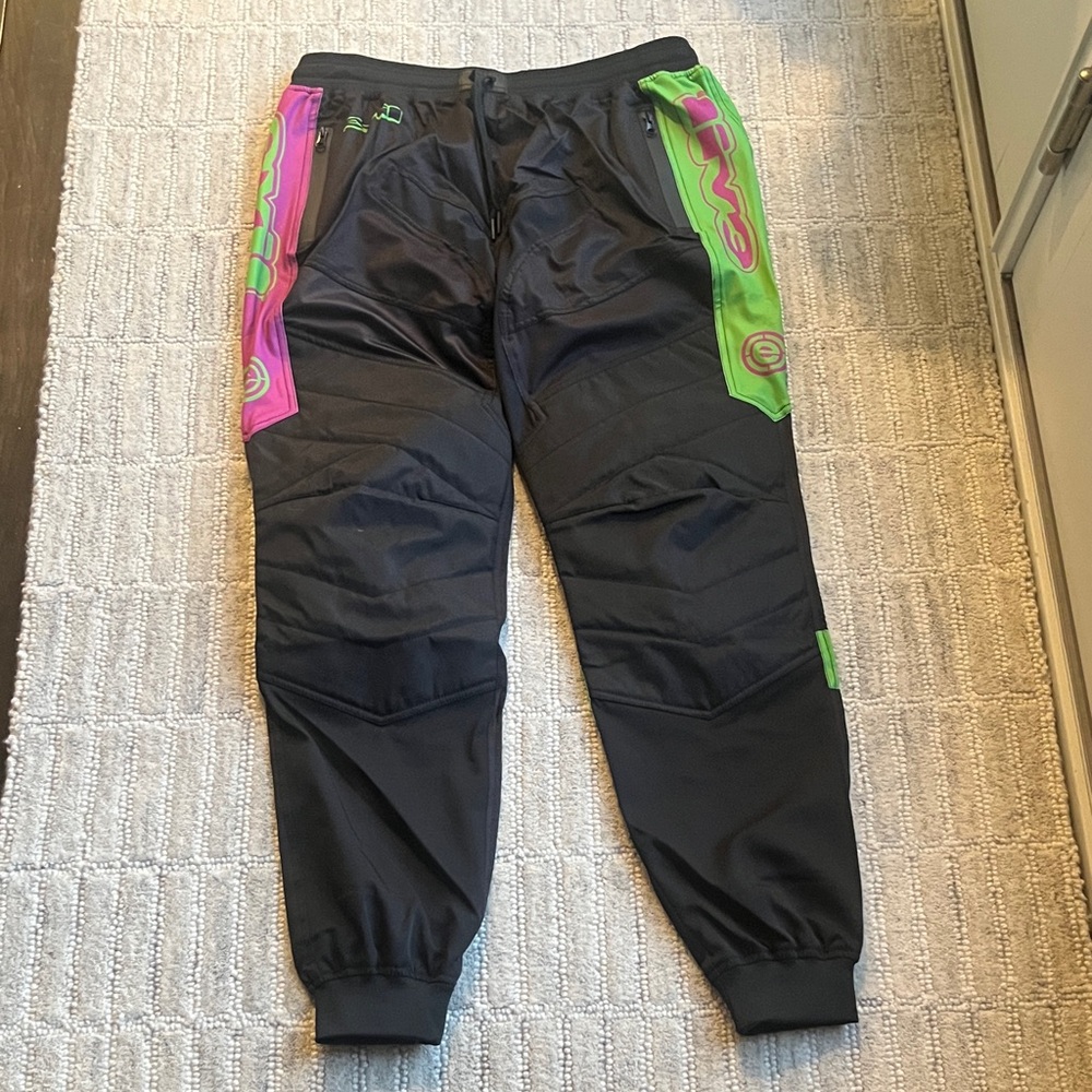 Evil lime and purple paintball joggers XL